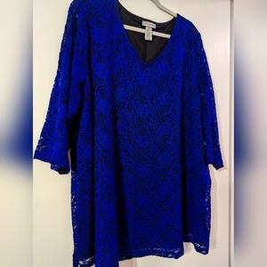 Royal blue lace Catherine's top
